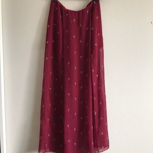 Burgundy sheer skirt